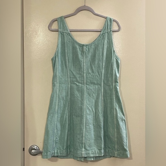 MADEWELL NWOT Denim Sleeveless Seamed Mini Dress in Storied Sea - Picture 7 of 10